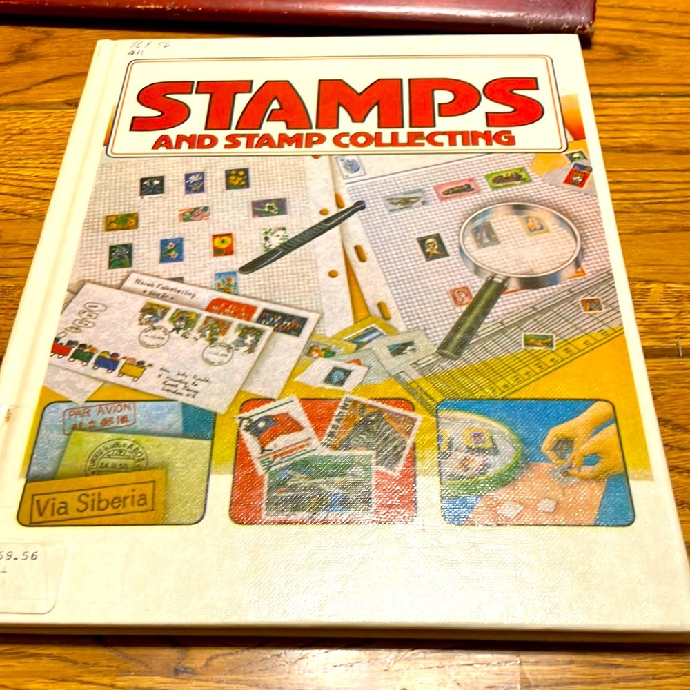 Vintage 80’s stamp collecting philately guidebook with color illustrations